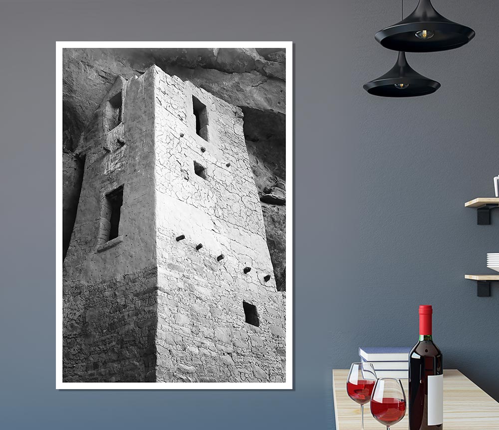 Ansel Adams Mesa Verde National Park Cliff Dwellings 2 poster on high-quality canvas, showcasing ancient cliff dwellings and stunning landscape.