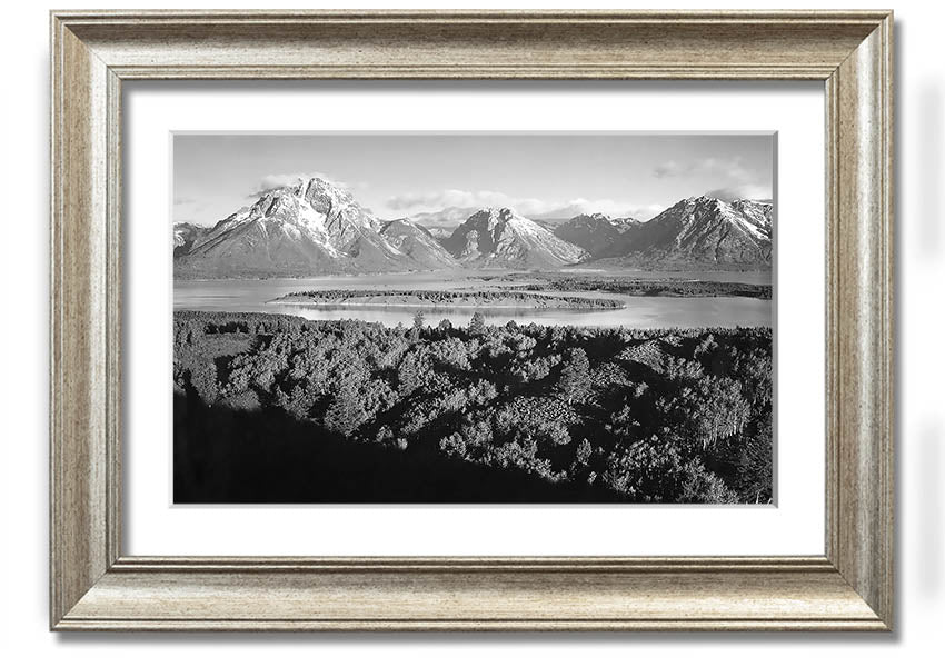 Framed print of Ansel Adams' Signal Hill in Grand Teton, Wyoming, showcasing stunning landscape photography.
