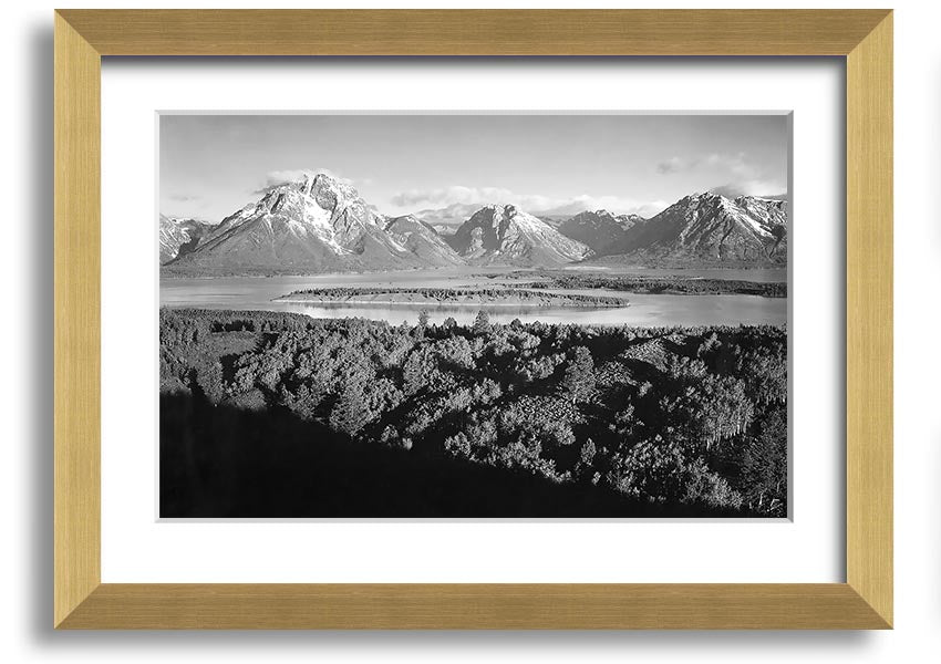Framed print of Ansel Adams' Signal Hill in Grand Teton, Wyoming, showcasing stunning landscape photography.