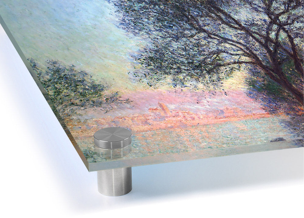 Acrylic print of Monet's 'Antibes Seen From La Salis', showcasing vibrant colors and serene coastal scenery.