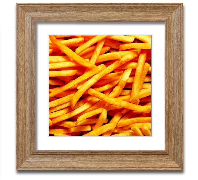Any One For Chips Square Framed Print in a stylish frame, showcasing a fun food-themed design.