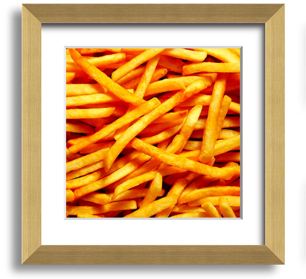 Any One For Chips Square Framed Print in a stylish frame, showcasing a fun food-themed design.