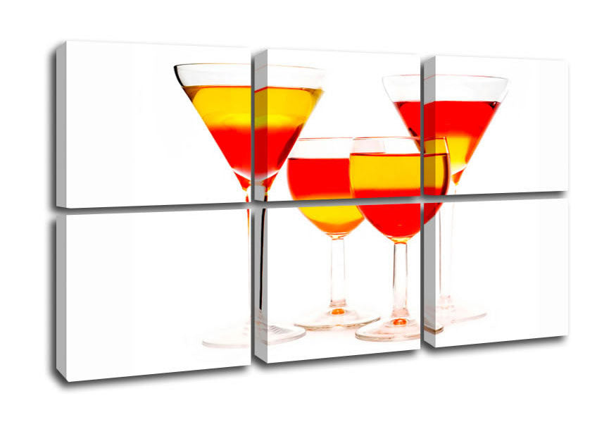 Anyone For Mixed Cocktails canvas art mounted on a box frame, featuring vibrant cocktail designs.
