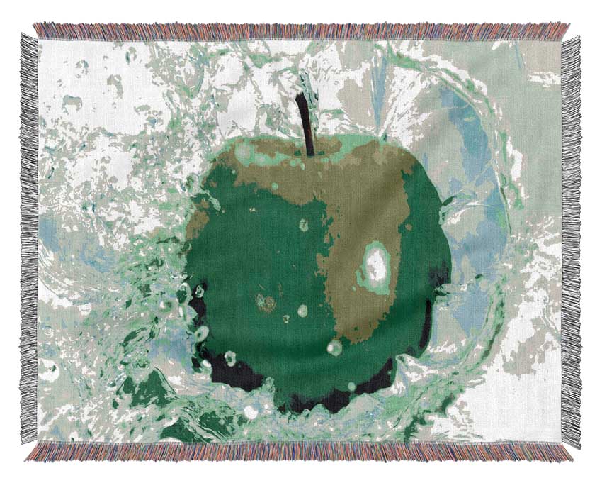 Apple Splash throw blanket made from 100% cotton, featuring a luxurious thermal weave design in soothing colors, perfect for home decor.