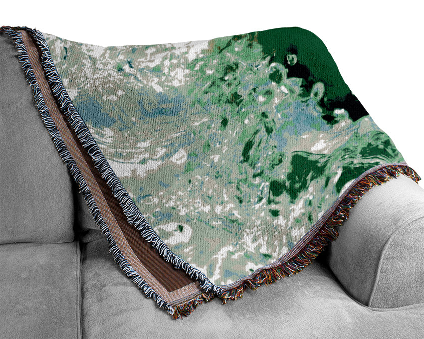 Apple Splash throw blanket made from 100% cotton, featuring a luxurious thermal weave design in soothing colors, perfect for home decor.