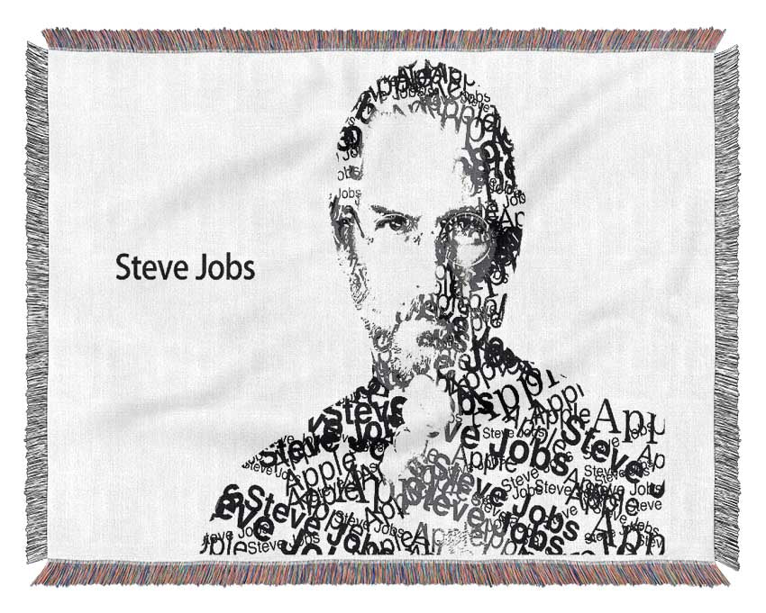 Apple Steve Jobs throw blanket made from 100% cotton, featuring a thermal weave for breathability and a luxurious finish, perfect for bed or couch.