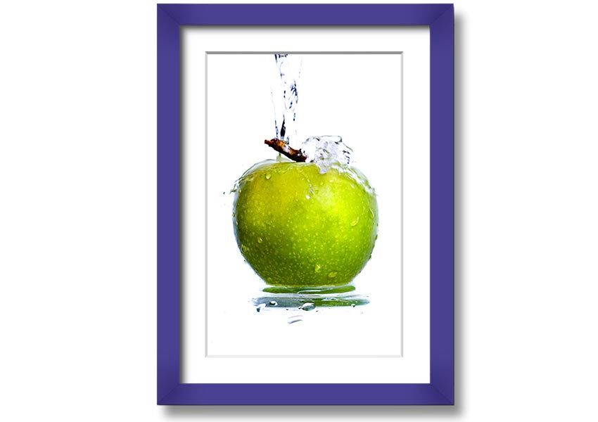 A beautifully framed print of a serene waterfall surrounded by lush greenery, showcasing vibrant colors and intricate details.