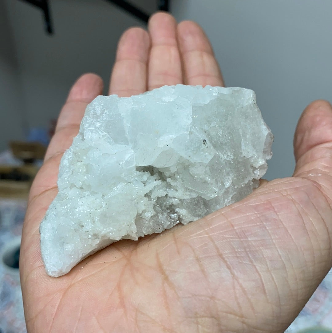 A beautiful cluster of Apophyllite and Stilbite crystals showcasing unique formations and colors, perfect for collectors and home decor.