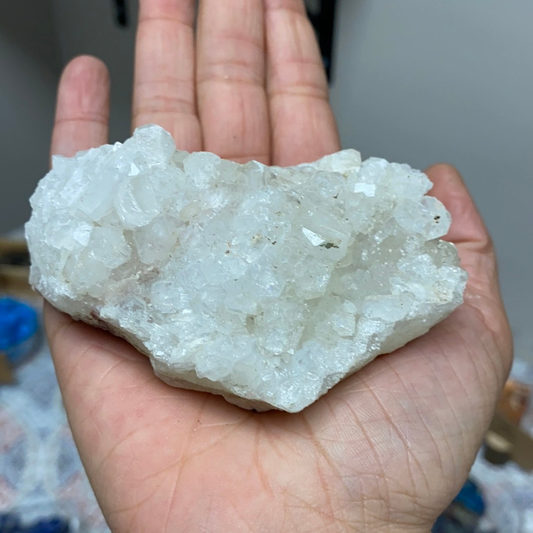 A beautiful cluster of Apophyllite and Stilbite crystals showcasing unique formations and colors, perfect for collectors and home decor.