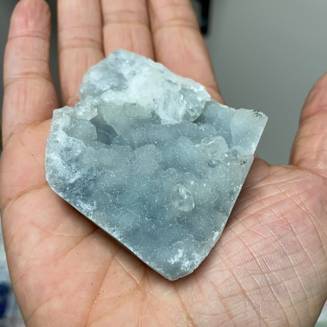 A beautiful cluster of Apophyllite and Stilbite crystals showcasing unique formations and colors, perfect for collectors and home decor.