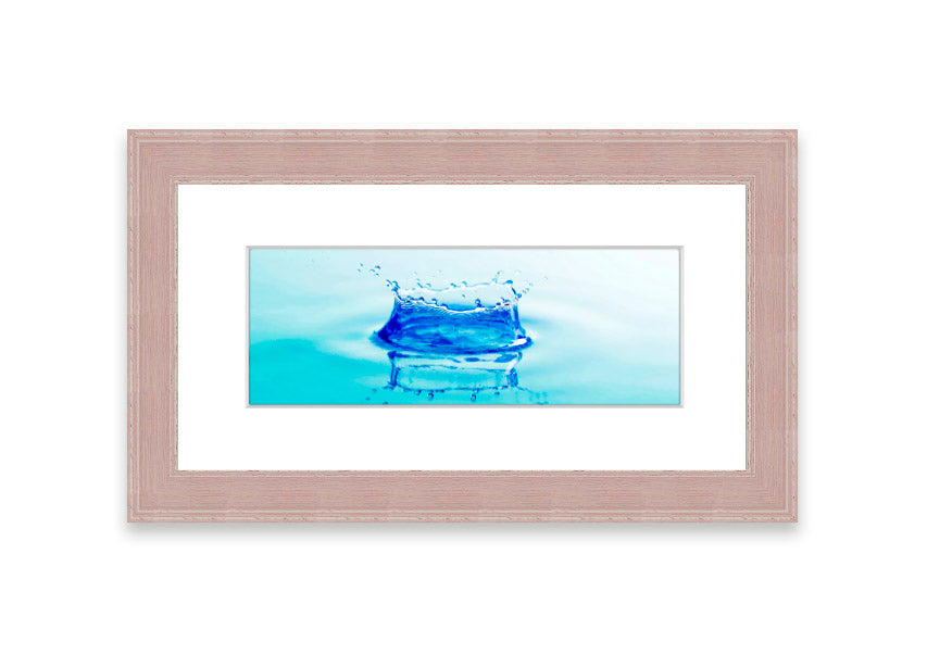 Aqua Splash framed print showcasing vibrant ocean waves, available in various frame colors.