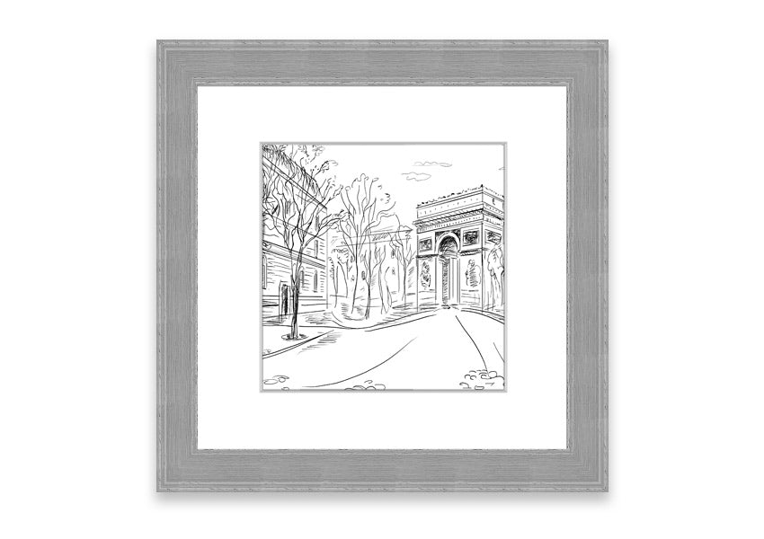 Framed print of the Arc De Triomphe 1, showcasing intricate details and vibrant colors, available in various frame options.