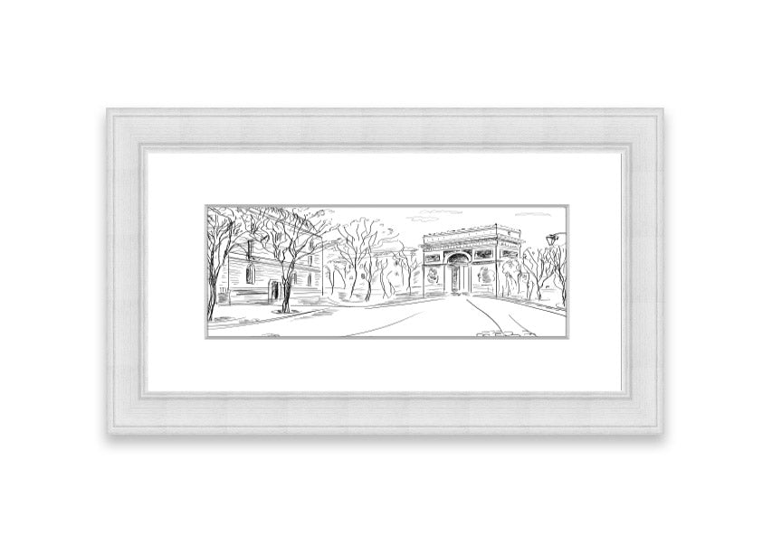 Framed print of the Arc De Triomphe 1, showcasing intricate details and vibrant colors, available in various frame options.