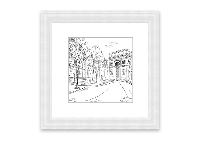 Framed print of the Arc De Triomphe 1, showcasing intricate details and vibrant colors, available in various frame options.