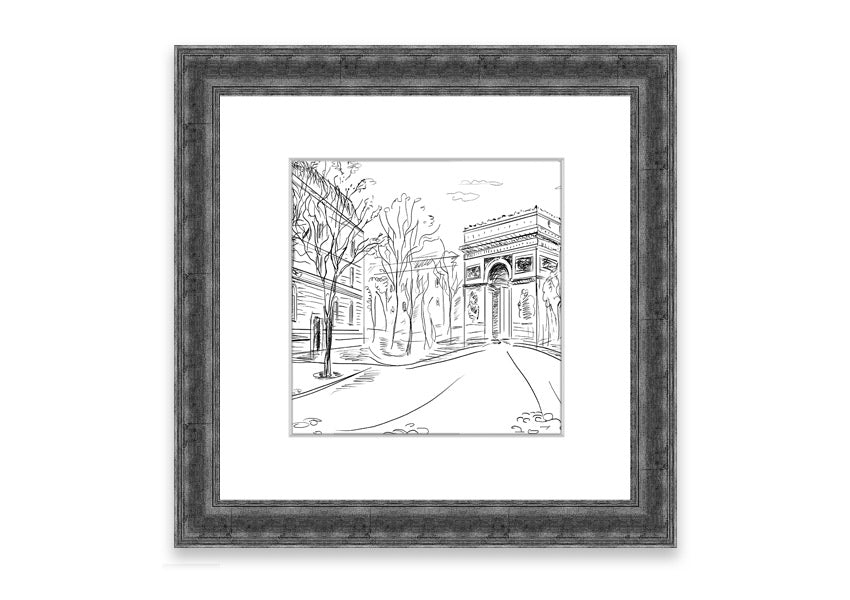 Framed print of the Arc De Triomphe 1, showcasing intricate details and vibrant colors, available in various frame options.