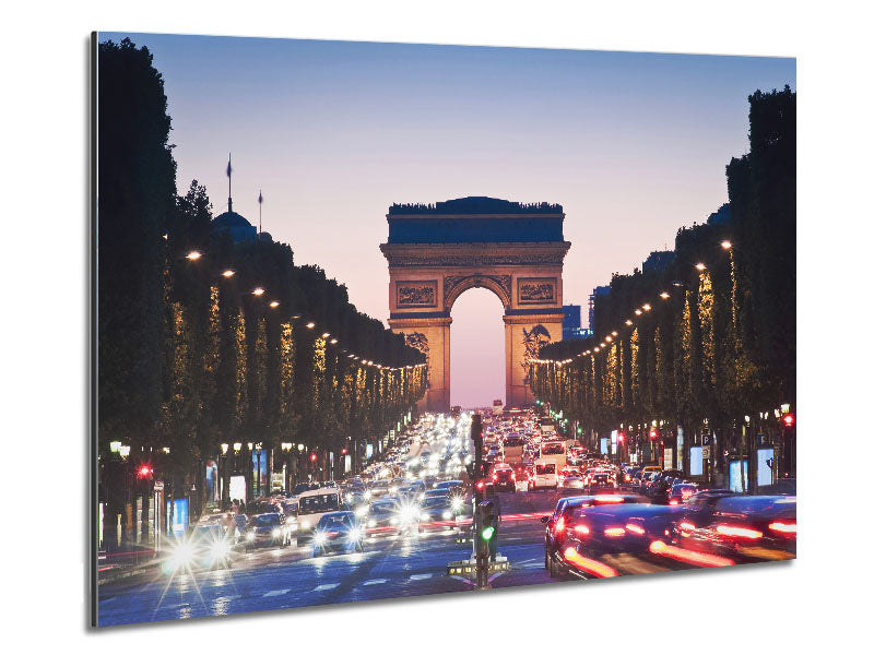 Arc De Triomphe 10 artwork printed on brushed aluminium dibond, showcasing modern design and vibrant colors.