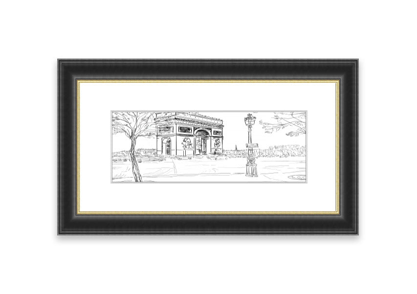 Framed print of Arc De Triomphe 2, showcasing intricate details and available in various frame colors.