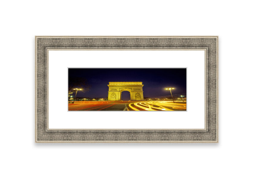 Framed print of the Arc De Triomphe 4, showcasing intricate details and vibrant colors, available in various frame options.