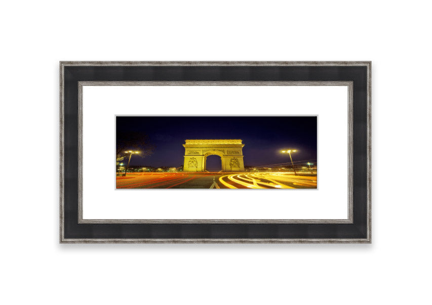 Framed print of the Arc De Triomphe 4, showcasing intricate details and vibrant colors, available in various frame options.