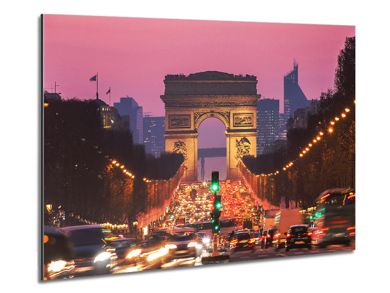 Arc De Triomphe 6 artwork printed on brushed aluminium dibond, showcasing modern design and vibrant colors.