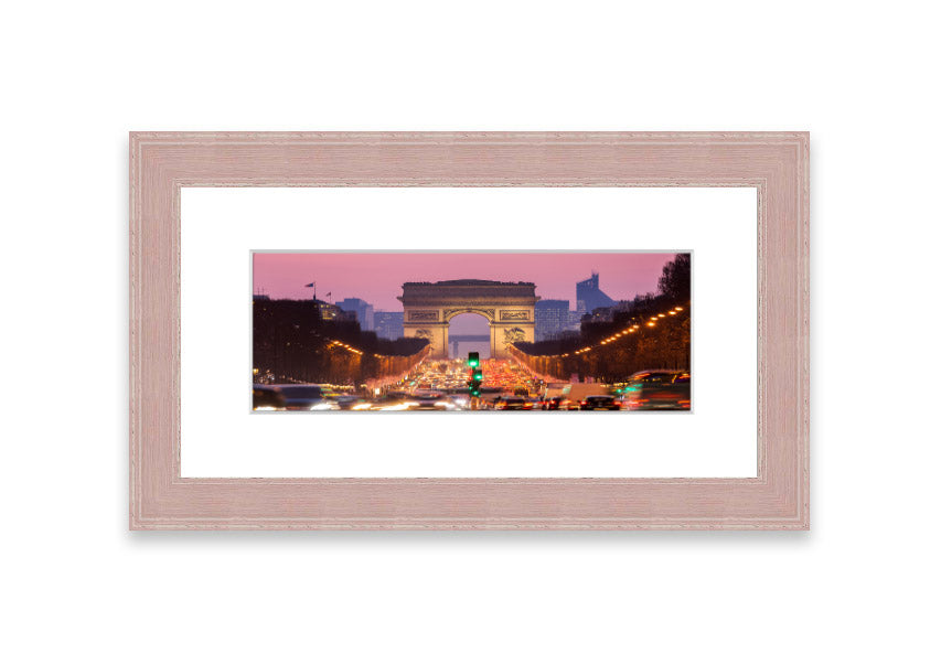 Framed print of the Arc De Triomphe 6, showcasing intricate details and vibrant colors, available in various frame colors.