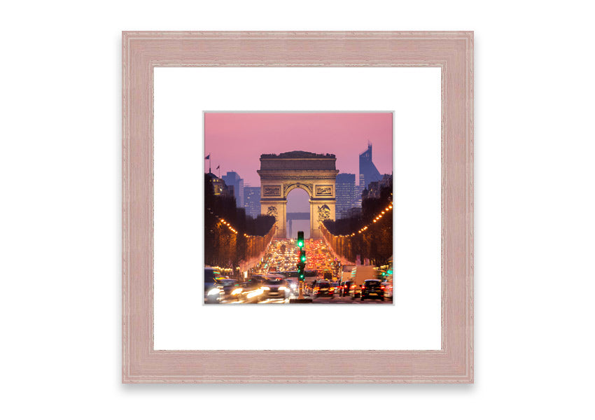 Framed print of the Arc De Triomphe 6, showcasing intricate details and vibrant colors, available in various frame colors.