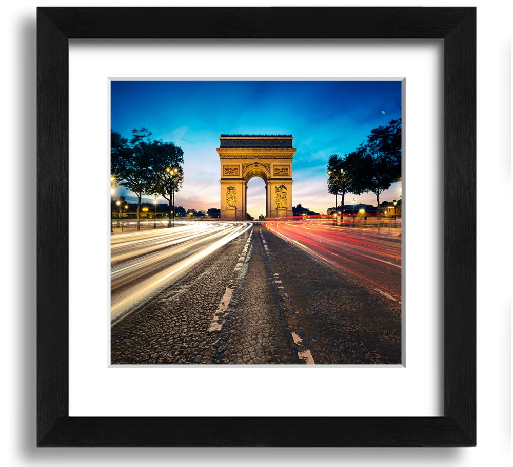 Arc De Triomphe 8 Square Framed Print showcasing the iconic monument in a stylish frame.