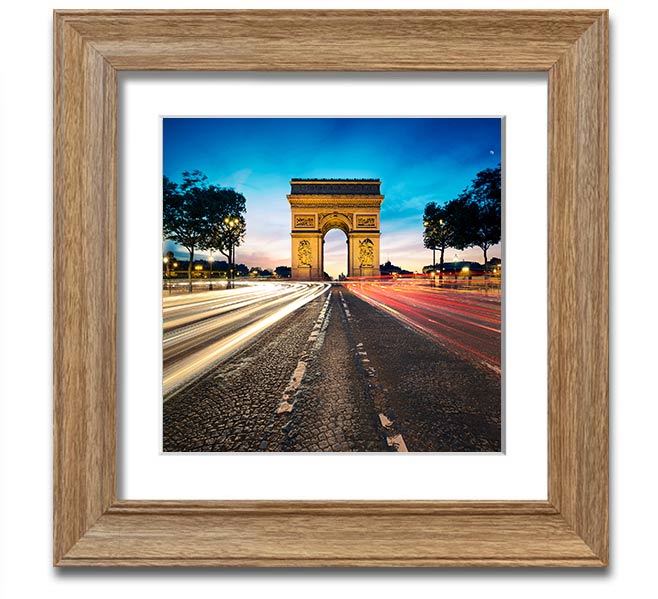 Arc De Triomphe 8 Square Framed Print showcasing the iconic monument in a stylish frame.