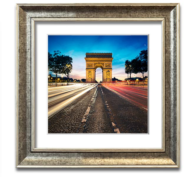 Arc De Triomphe 8 Square Framed Print showcasing the iconic monument in a stylish frame.