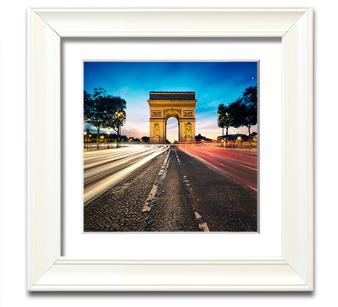 Arc De Triomphe 8 Square Framed Print showcasing the iconic monument in a stylish frame.