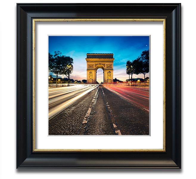 Arc De Triomphe 8 Square Framed Print showcasing the iconic monument in a stylish frame.