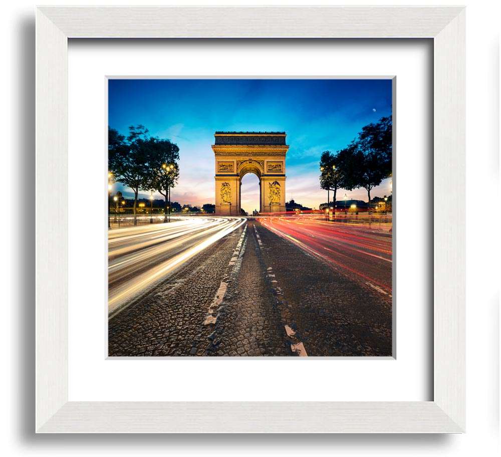 Arc De Triomphe 8 Square Framed Print showcasing the iconic monument in a stylish frame.