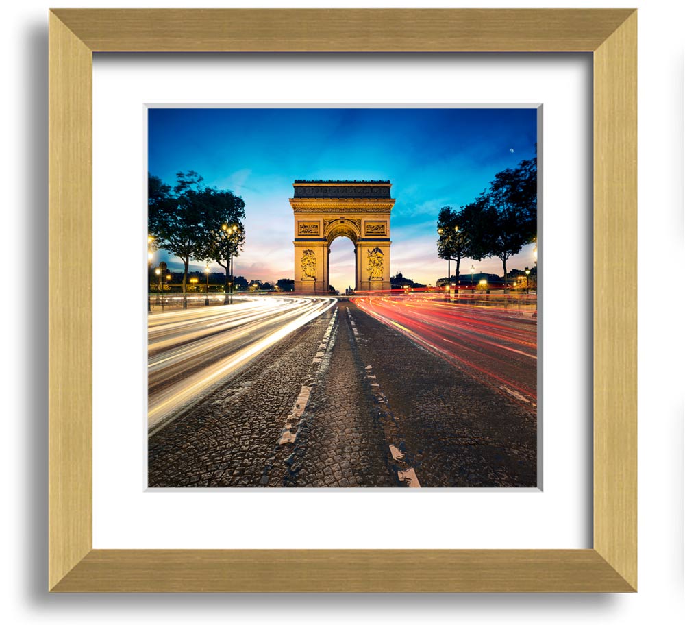 Arc De Triomphe 8 Square Framed Print showcasing the iconic monument in a stylish frame.