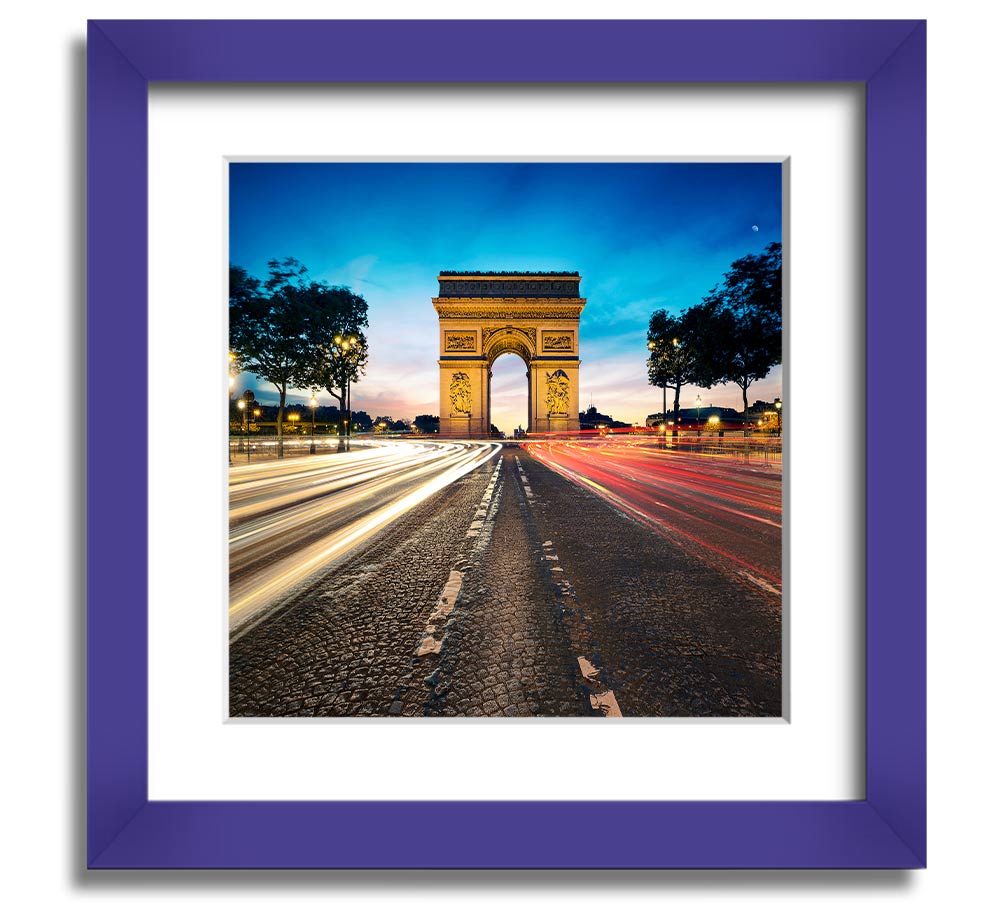 Arc De Triomphe 8 Square Framed Print showcasing the iconic monument in a stylish frame.