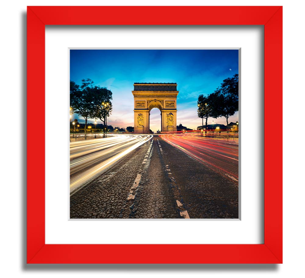 Arc De Triomphe 8 Square Framed Print showcasing the iconic monument in a stylish frame.