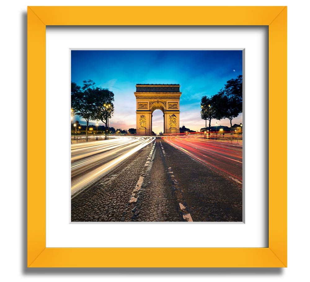 Arc De Triomphe 8 Square Framed Print showcasing the iconic monument in a stylish frame.