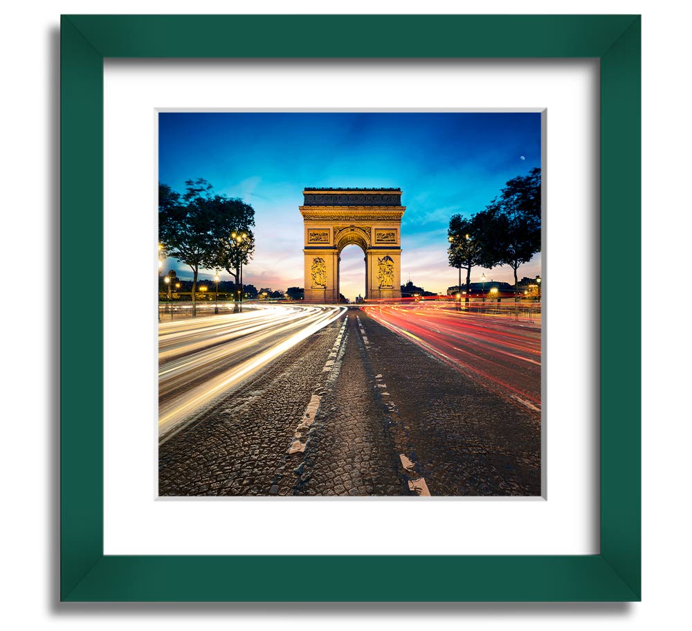 Arc De Triomphe 8 Square Framed Print showcasing the iconic monument in a stylish frame.