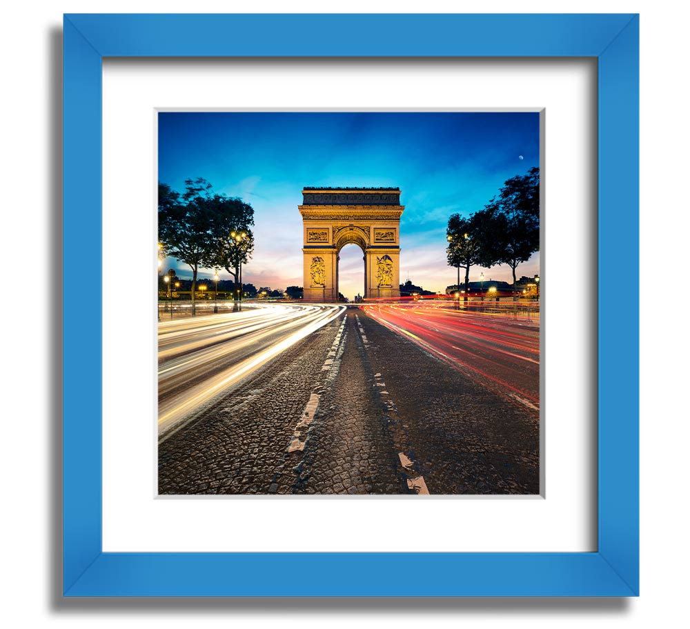 Arc De Triomphe 8 Square Framed Print showcasing the iconic monument in a stylish frame.