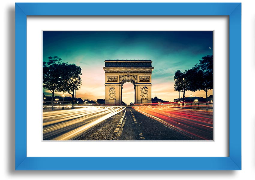Arc De Triomphe 9 framed print showcasing the iconic Paris landmark in a stylish frame, ready to hang.