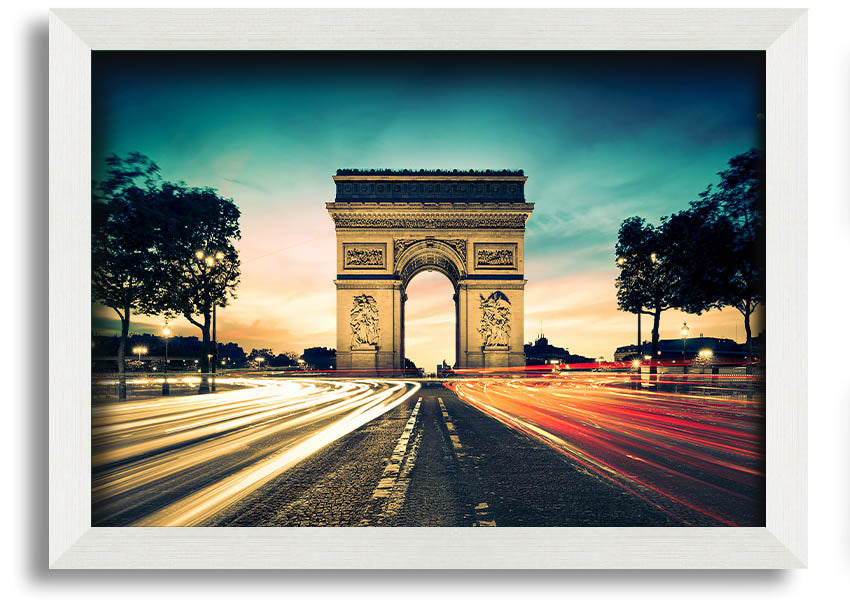 Arc De Triomphe 9 framed print showcasing the iconic Paris landmark in a stylish frame, ready to hang.