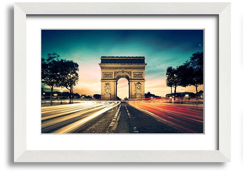 Arc De Triomphe 9 framed print showcasing the iconic Paris landmark in a stylish frame, ready to hang.