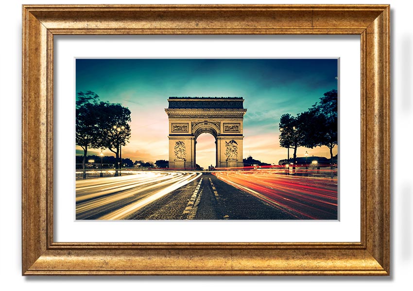 Arc De Triomphe 9 framed print showcasing the iconic Paris landmark in a stylish frame, ready to hang.
