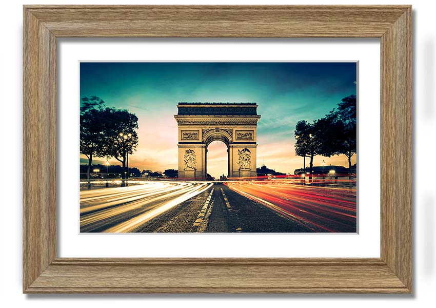 Arc De Triomphe 9 framed print showcasing the iconic Paris landmark in a stylish frame, ready to hang.