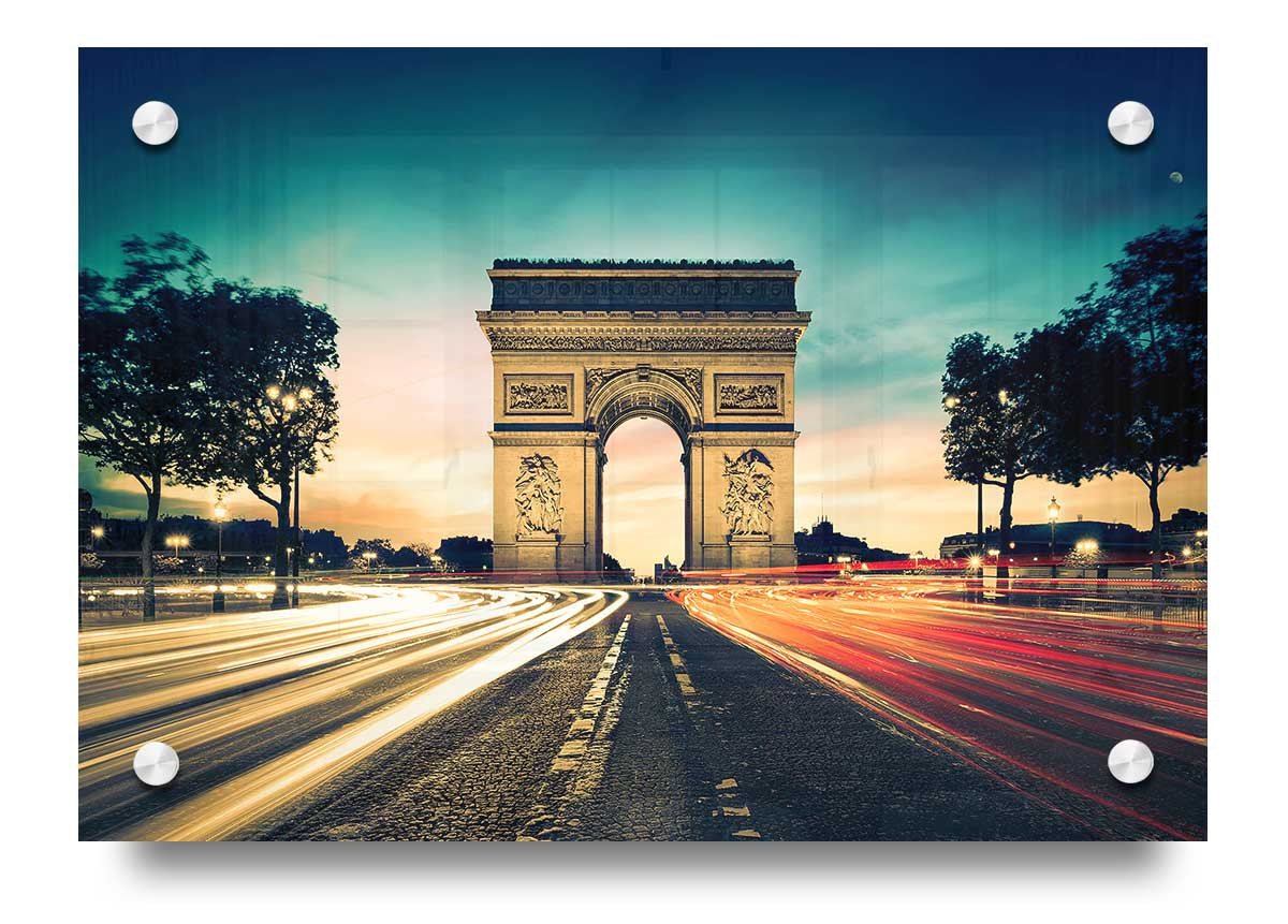 Arc De Triomphe 9 acrylic print on 5mm thick acrylic glass, showcasing vibrant colors and a modern design.