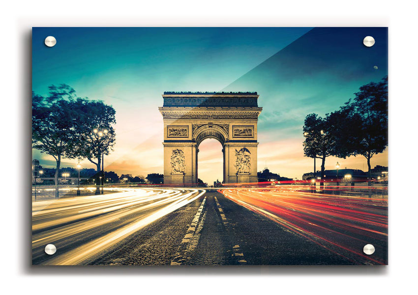 Arc De Triomphe 9 acrylic print on 5mm thick acrylic glass, showcasing vibrant colors and a modern design.