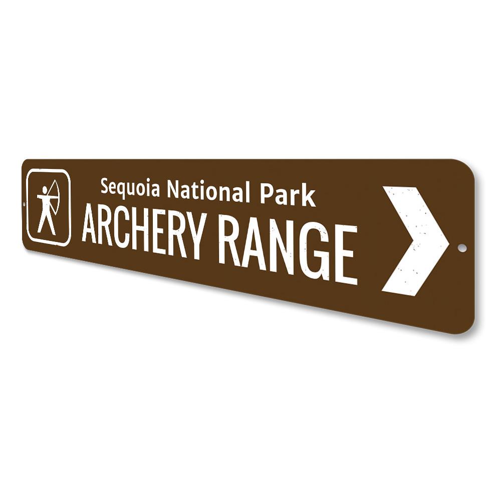 Customizable Archery Range Sign made from high-quality aluminum, featuring pre-drilled holes for easy mounting.