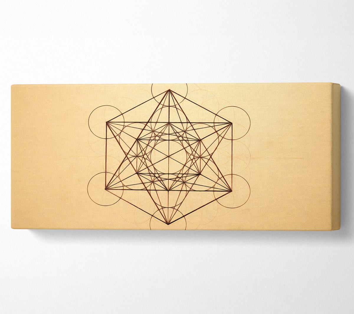 Architects Cube canvas art mounted on a 44mm box frame, showcasing a modern geometric design.