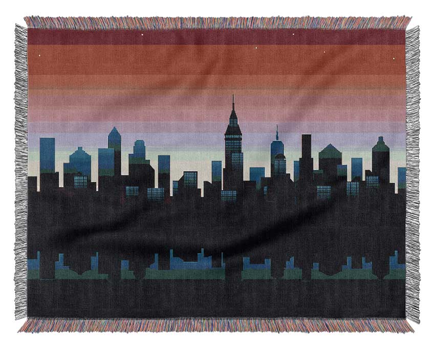 Architects New City Reflections throw blanket made from 100% cotton, featuring a thermal weave for breathability and a luxurious finish.