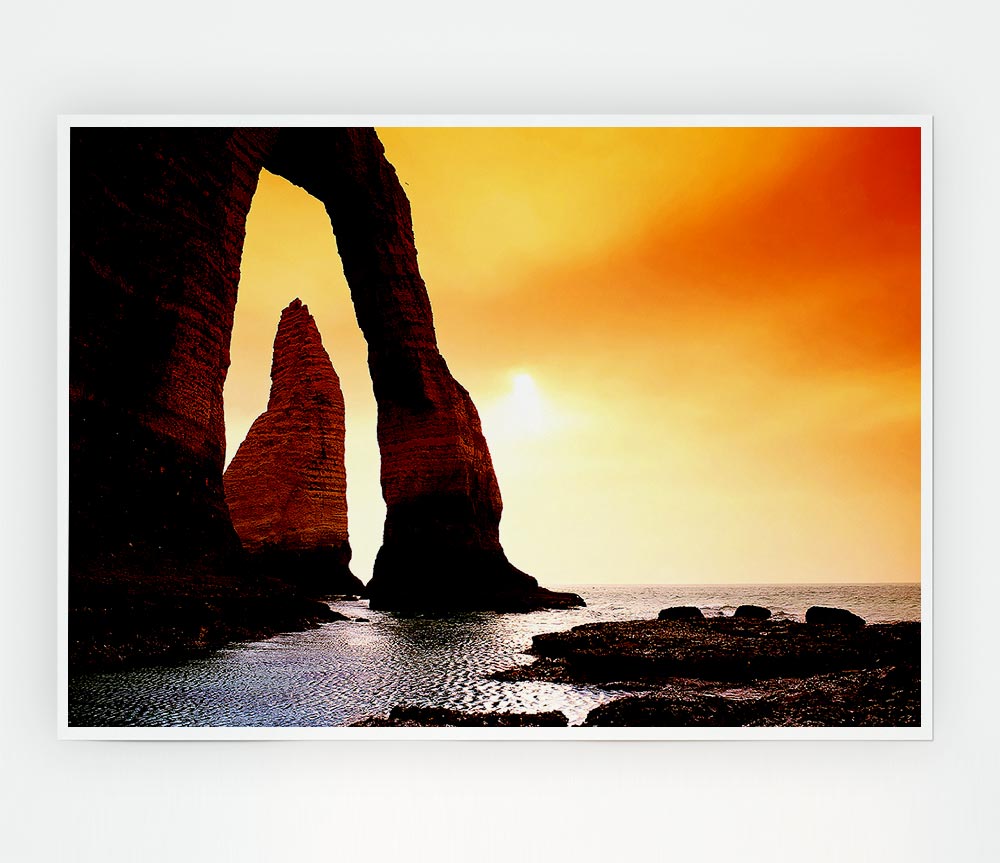 A high-quality canvas poster featuring stunning ocean architecture, showcasing vibrant colors and intricate details.