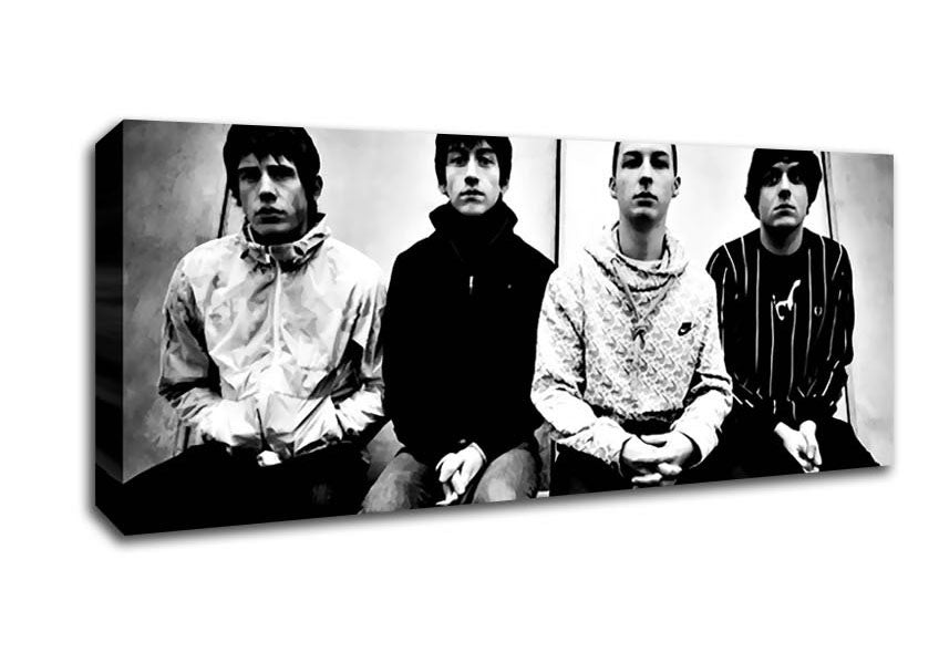 Arctic Monkeys canvas art mounted on a 44mm box frame, showcasing vibrant colors and iconic imagery.